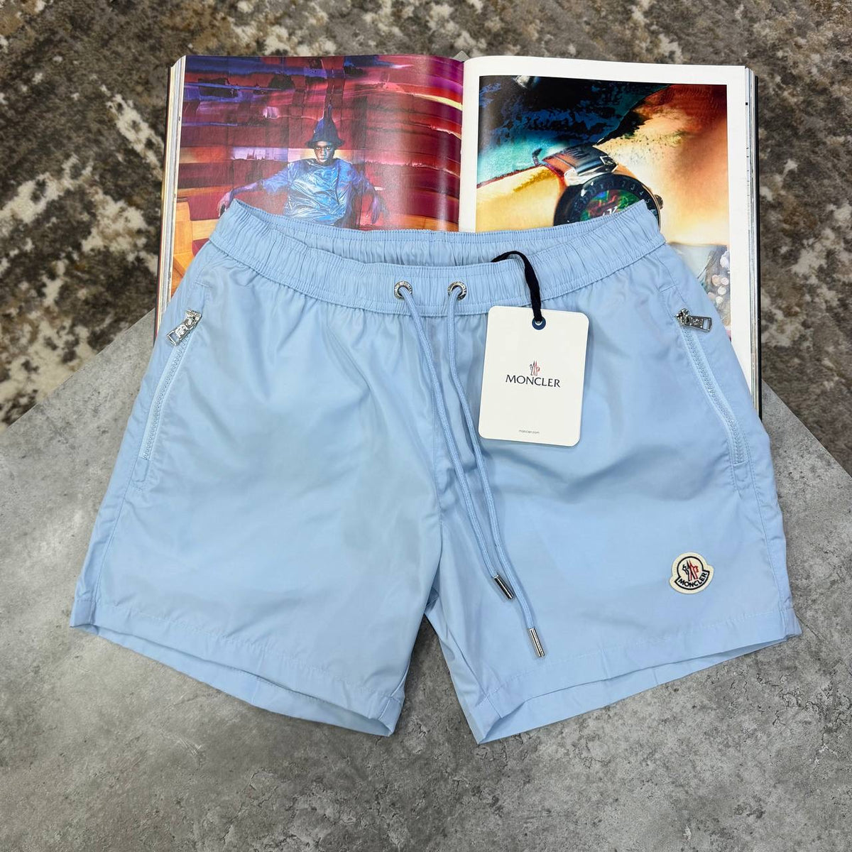 NCLR SIDE ZIP SWIM SHORTS LIGHT BLUE