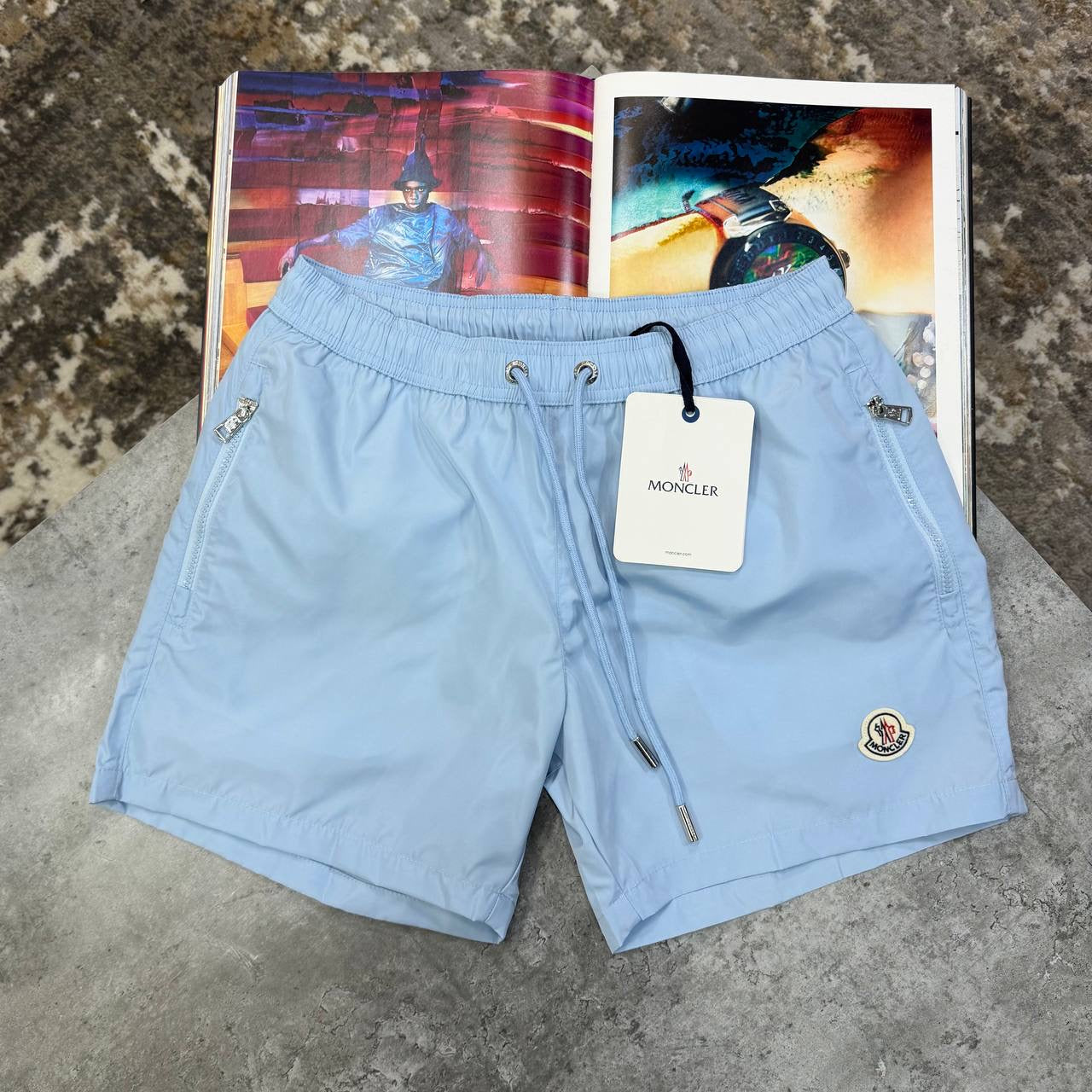 NCLR SIDE ZIP SWIM SHORTS LIGHT BLUE